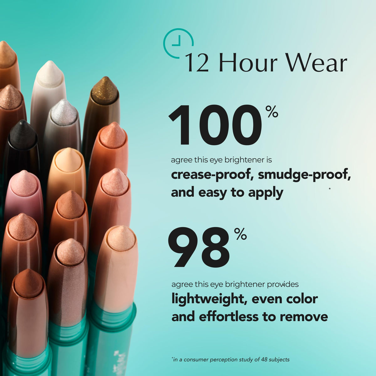 Thrive Causemetics Brilliant Eye Brightener Stick sur un fond blanc