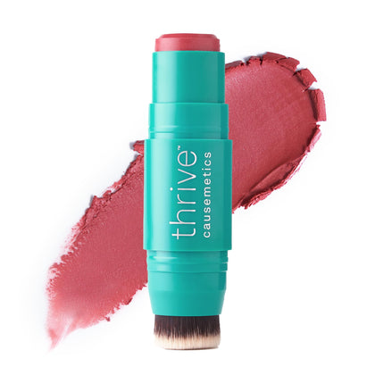 Thrive Causemetics Crème Blush Stick Brick Red avec pinceau intégré