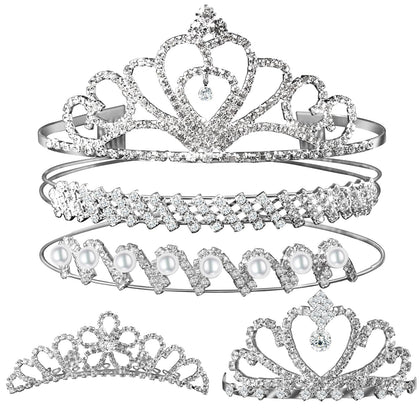 Tiaras Teenitor ensemble de 5 couronnes en cristal avec diverses conceptions