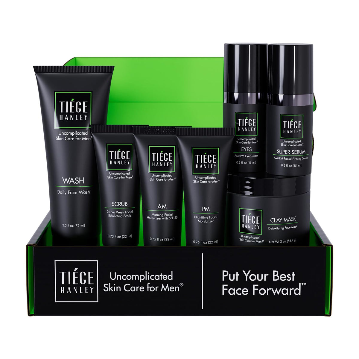 Tiege Hanley Set de Soins de la Peau pour Hommes 30 Jours, présentation des produits