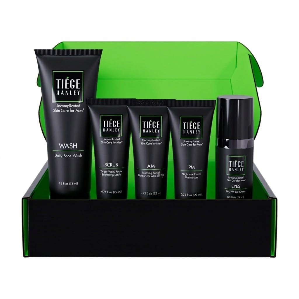 Tiege Hanley Set de Soins de la Peau pour Hommes - crèmes hydratantes du matin et du soir