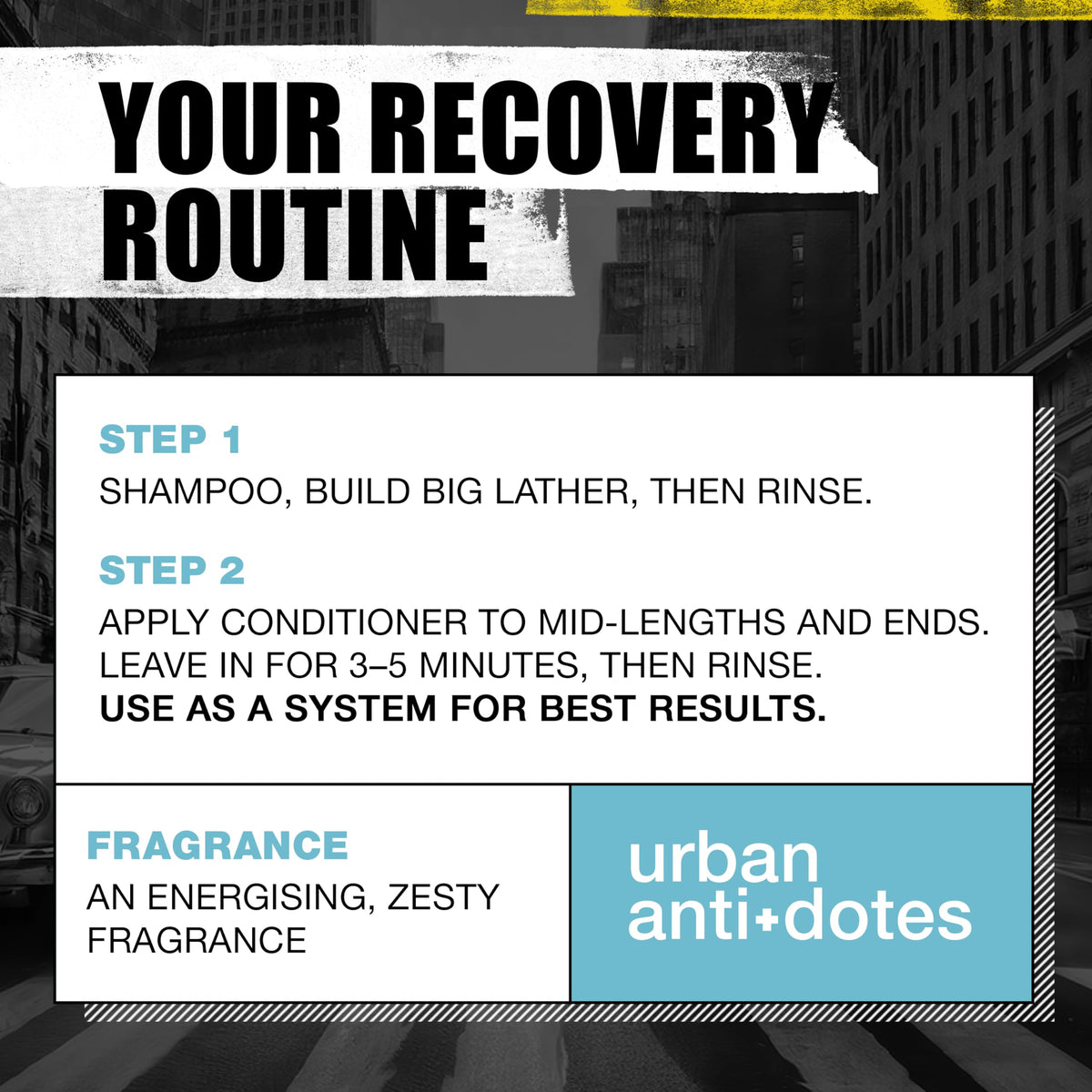 TIGI Bed Head Recovery Shampoo and Conditioner in a bathroom setting
