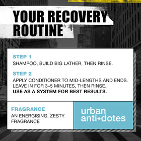 TIGI Bed Head Recovery Shampoo and Conditioner in a bathroom setting