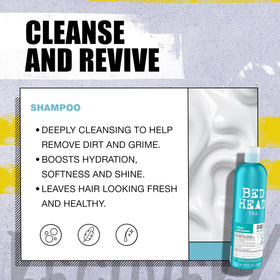 TIGI Bed Head Recovery Shampoo being applied to hair