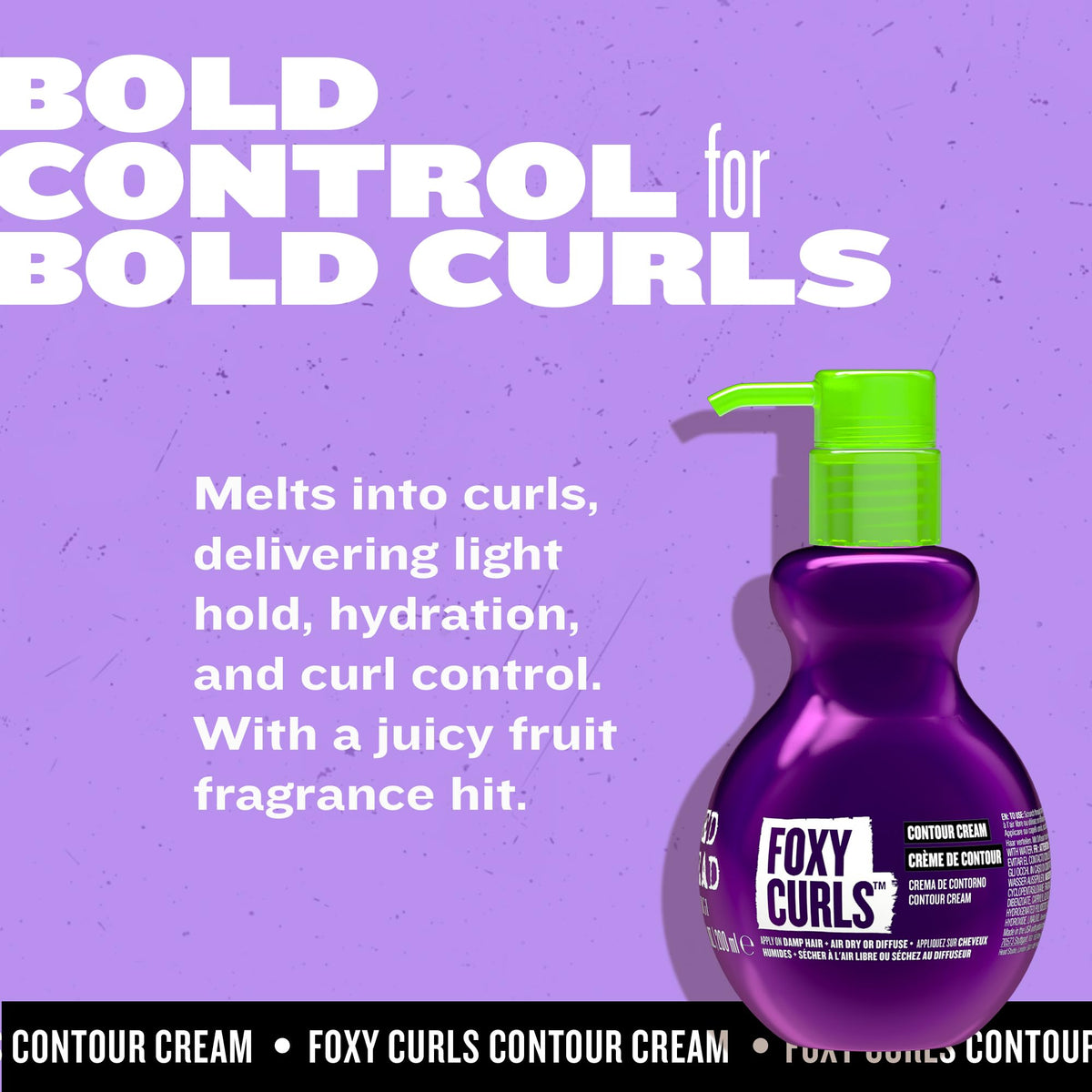 TIGI Foxy Curls crème contour à côté d'autres produits capillaires