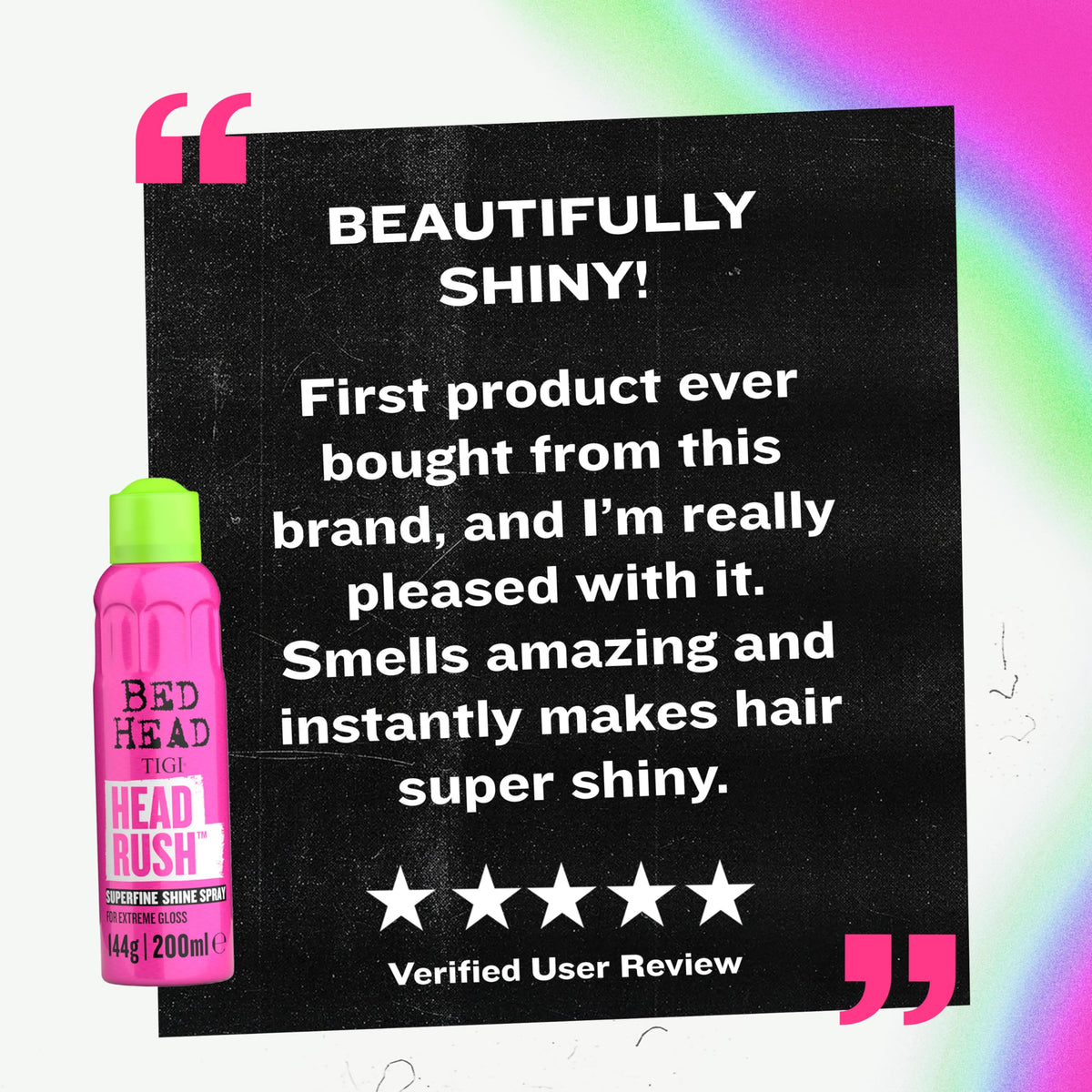 TIGI Headrush Spray de Brillance 150ml, en situation avec éclairage naturel