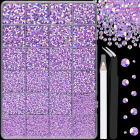 TINKRSTUFF boîte de rhinestones en résine lavande avec 24 compartiments
