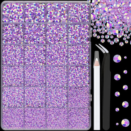 TINKRSTUFF boîte de rhinestones en résine lavande avec 24 compartiments