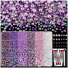 TINKRSTUFF kit de 14000 perles plates et strass avec boîte de rangement