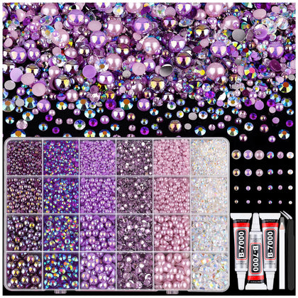TINKRSTUFF kit de 14000 perles plates et strass avec boîte de rangement