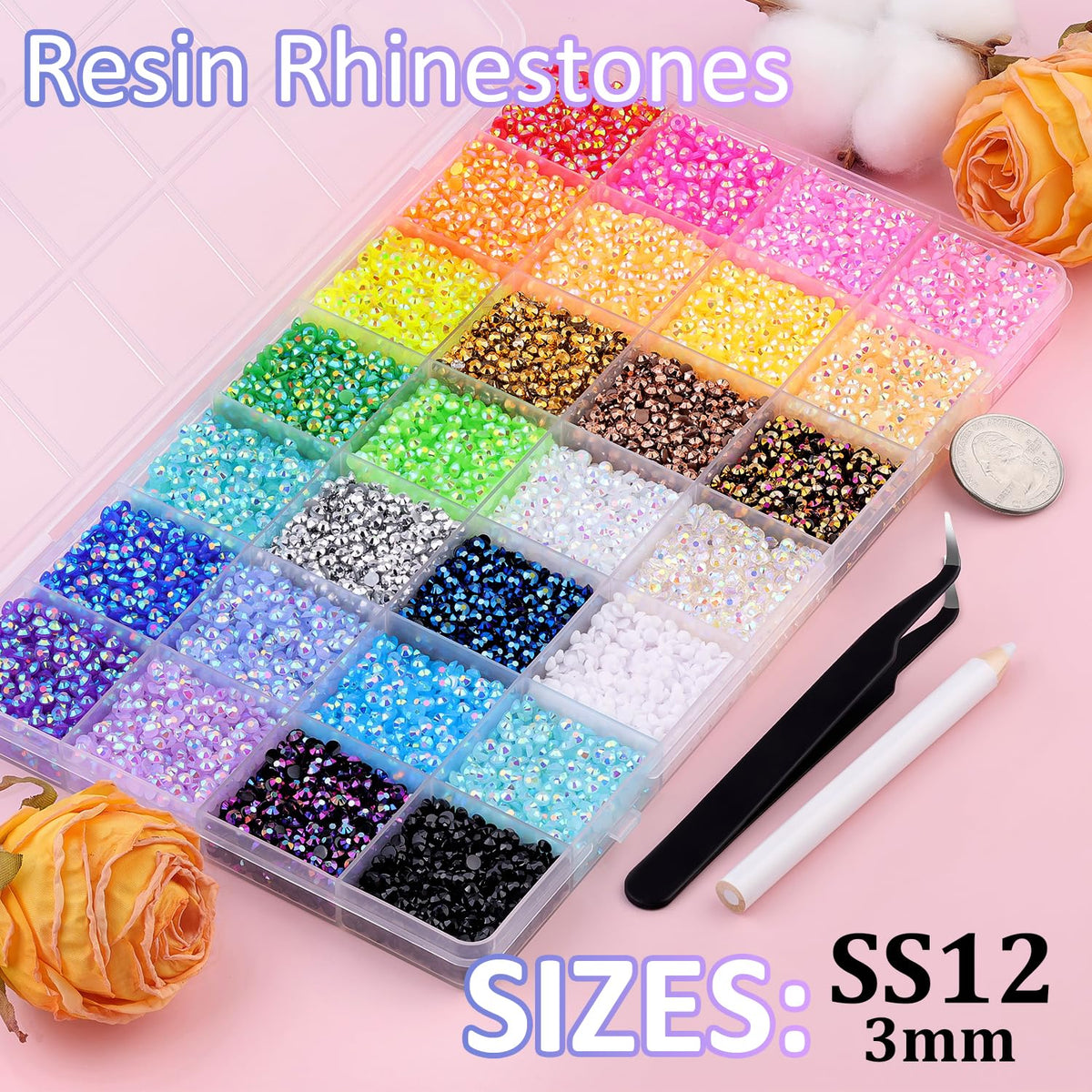 TINKRSTUFF strass en résine 3mm de différentes couleurs