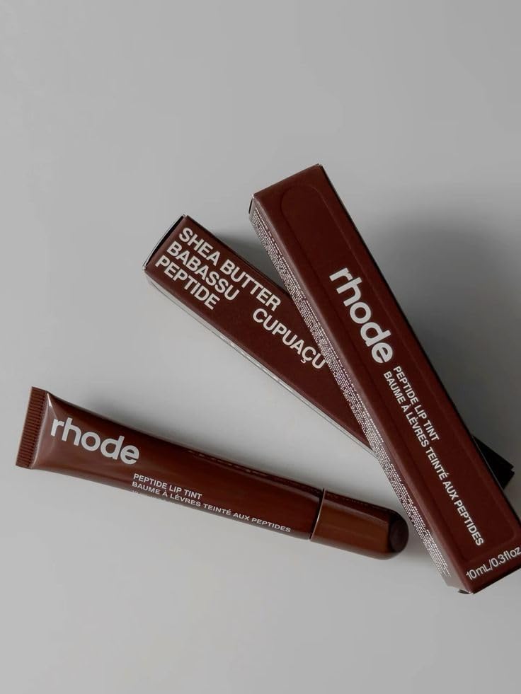Tinte à Lèvres Peptide Rhode Espresso 10ml, tube vu de face, couleur marron riche