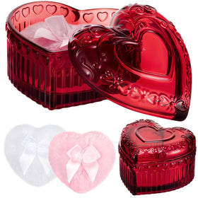 Tioncy ensemble de puffs en velours et conteneur en verre cristal