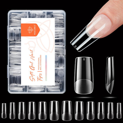 Tips à ongles carrés moyens en gel modelones, vue de face