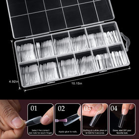 tips à ongles longs en gel souple ranrose sur fond clair