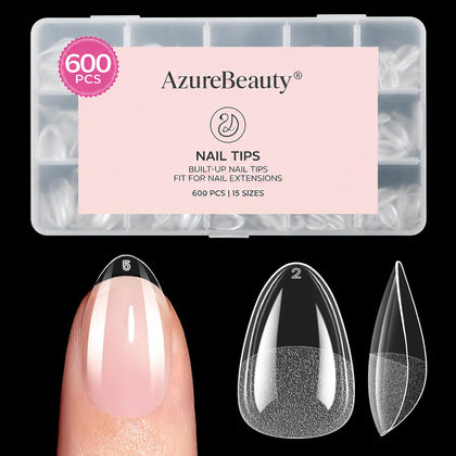 Tips d'ongles amandes extra courts AZUREBEAUTY 600pcs vue de face