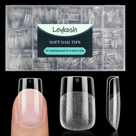 Tips d'ongles carrés courts LEYKOSH 240pcs vue de face