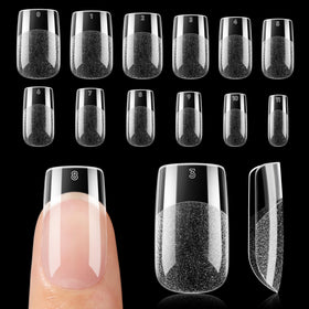 Tips d'ongles carrés courts UNA GELLA vue de face