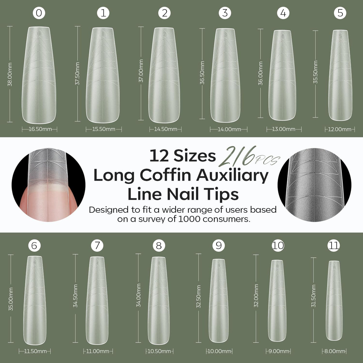 Tips d'ongles en gel, design mat et durable