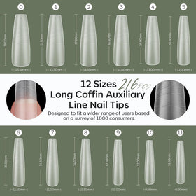 Tips d'ongles en gel, design mat et durable