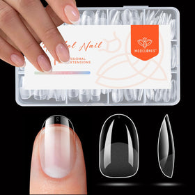 Tips d'ongles ovales courts en gel modelones, pack de 216 pièces