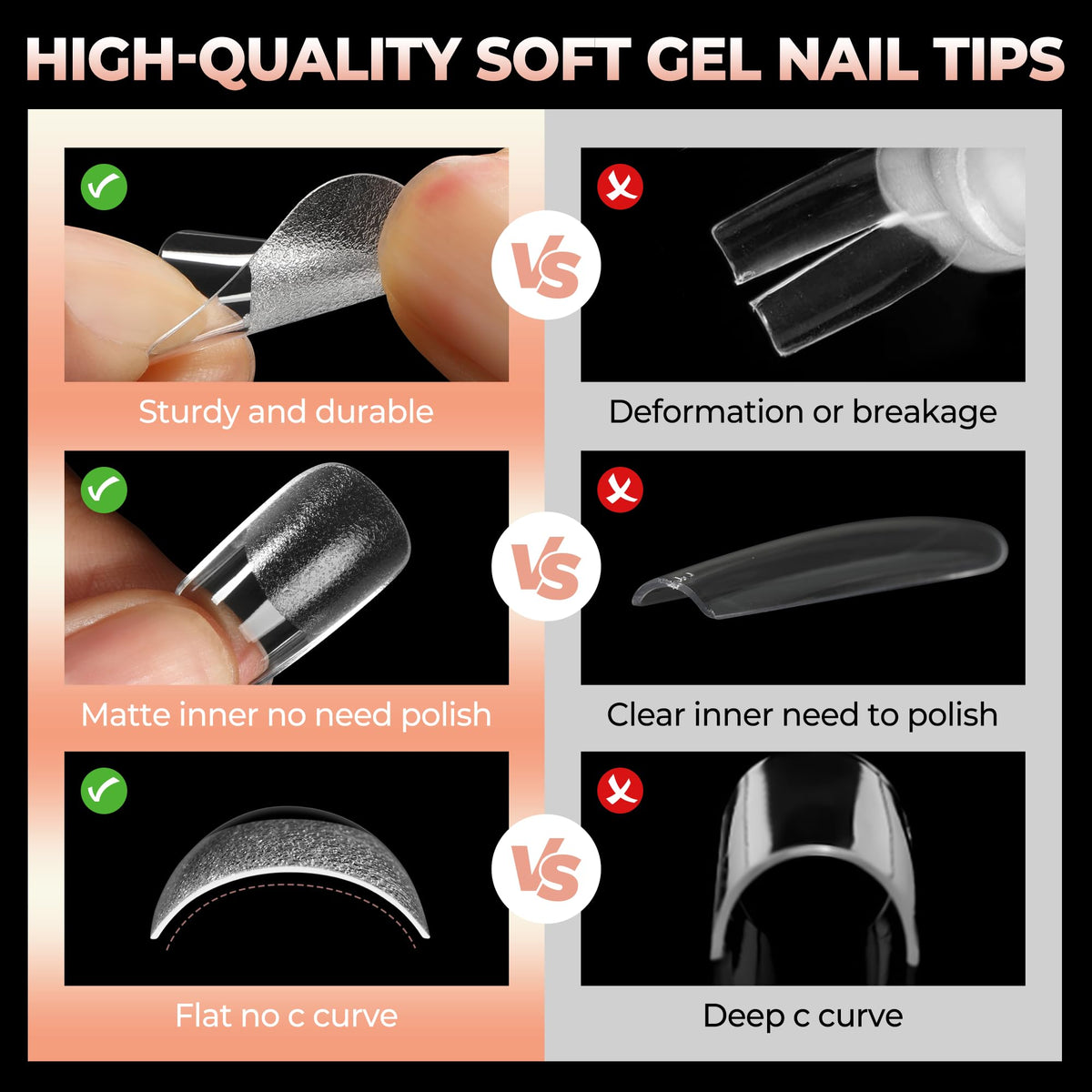 Tips d'ongles UNA GELLA en différentes tailles