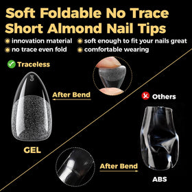 Tips en gel UNA GELLA montrant leur flexibilité
