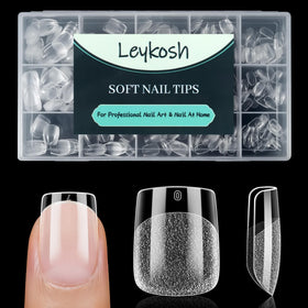 Tips ongles carrés extra courts LEYKOSH 240pcs en boîte