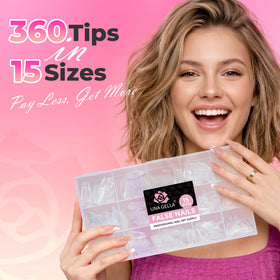 Tips ongles coffin UNA GELLA avec texture mate