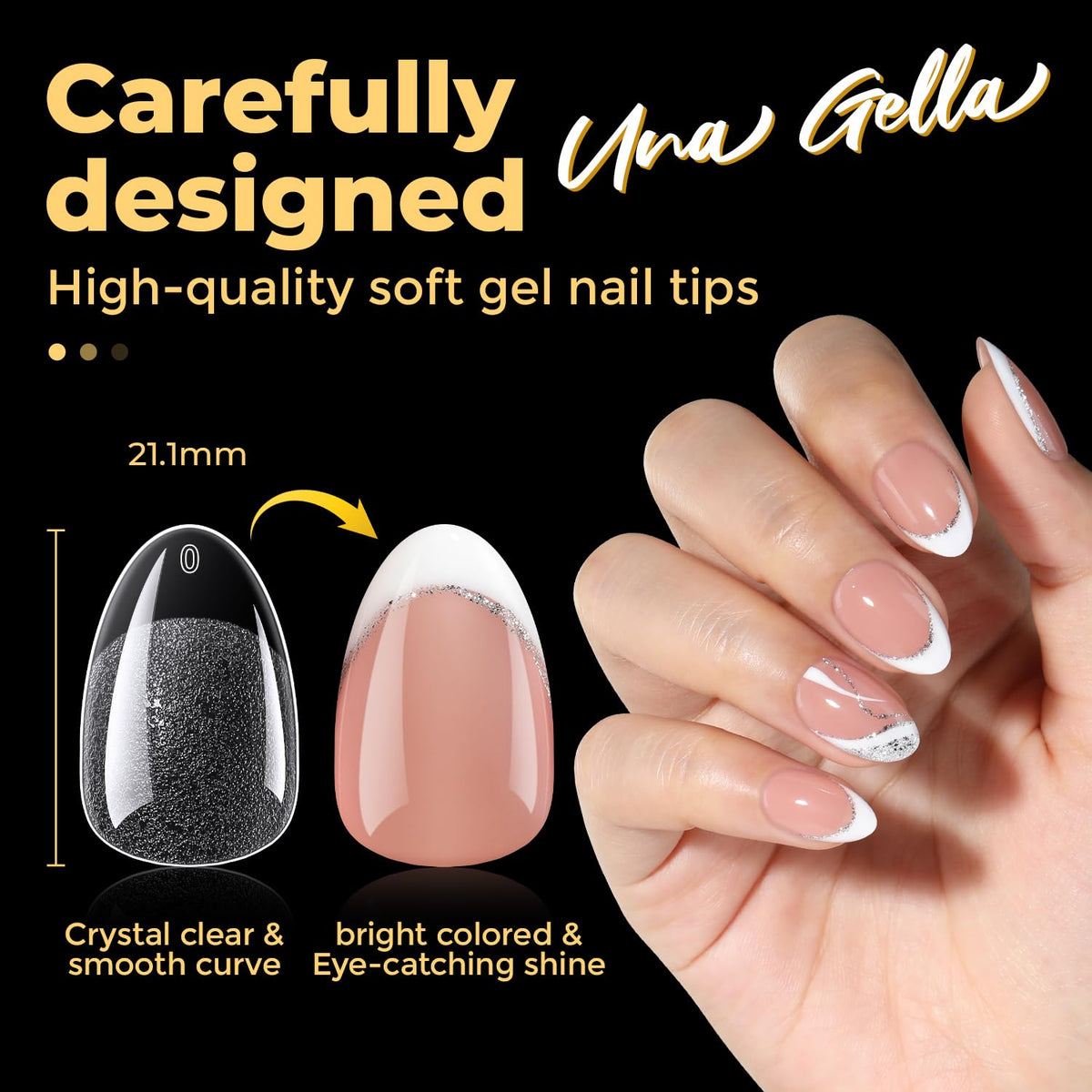 Tips ongles ovales courts UNA GELLA en action, manucure DIY