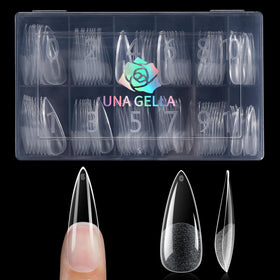 Tips ongulaires stiletto UNA GELLA en gel souple, vue de face