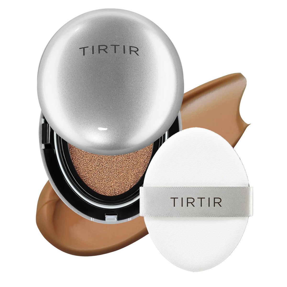 TIRTIR Fond de Teint Cushion Aura Argent 43N Cocoa Profond avant