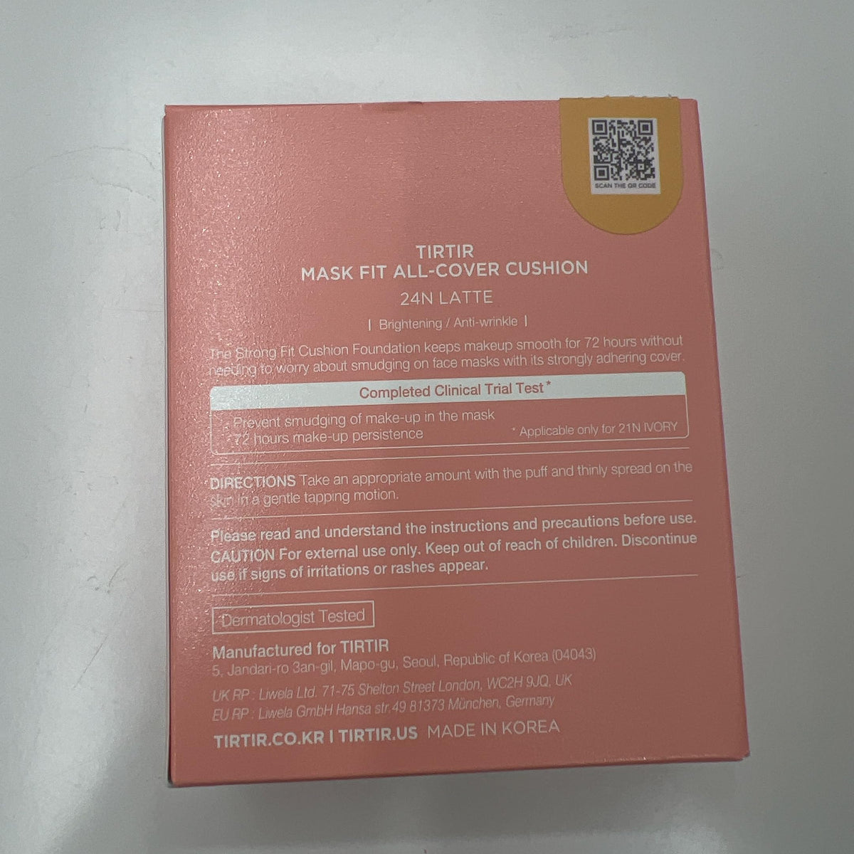 TIRTIR Fond de Teint Cushion Rose dans une trousse de maquillage