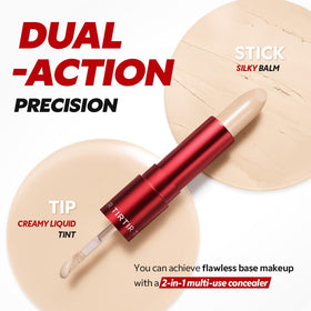 TIRTIR Glide&Hide Correcteur Floutant 8.5N application sur le visage