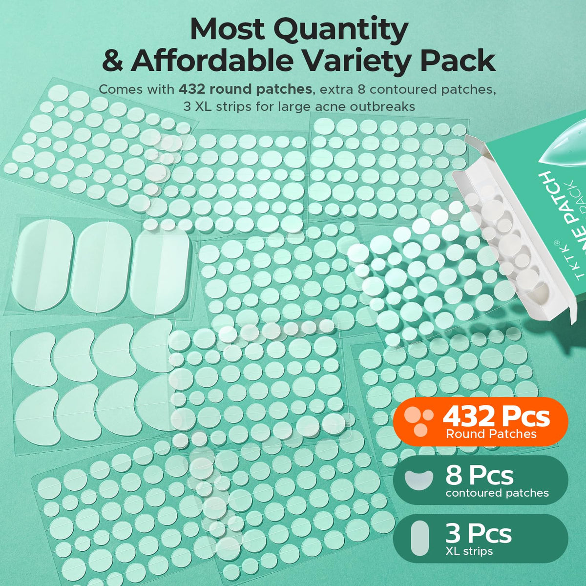 TKTK patch anti-acné de 8 mm sur la peau