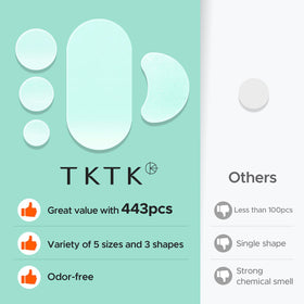 TKTK patch anti-acné sur un bouton blanc