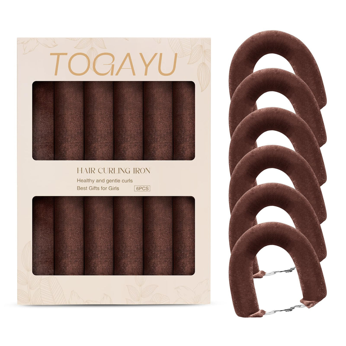 Togayu bigoudis en velours extra-larges avec foulard en satin