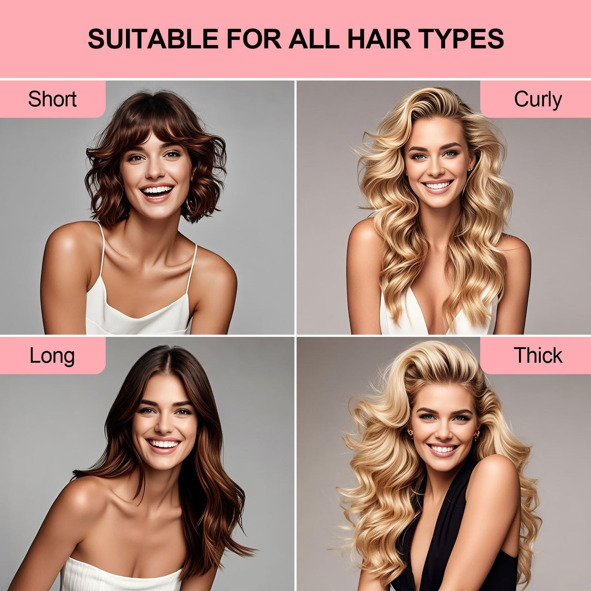 Togayu bigoudis en velours sur différents types de cheveux