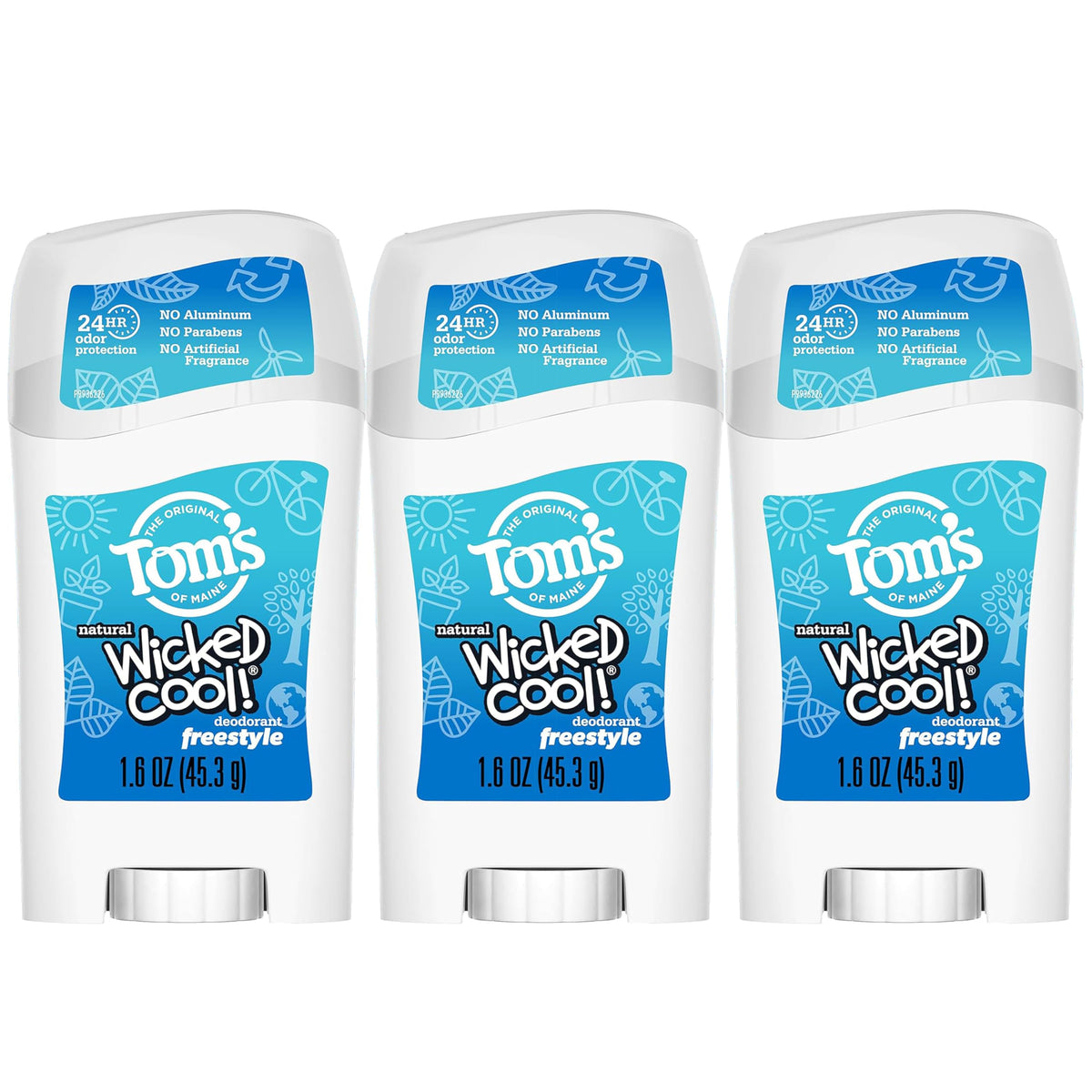 Tom's of Maine déodorant naturel Freestyle Wicked Cool 1,6 oz stick face avant