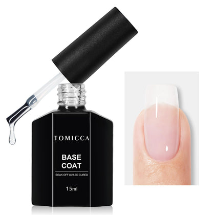 TOMICCA Gel Base Coat 15ml vue de devant avec bouchon noir