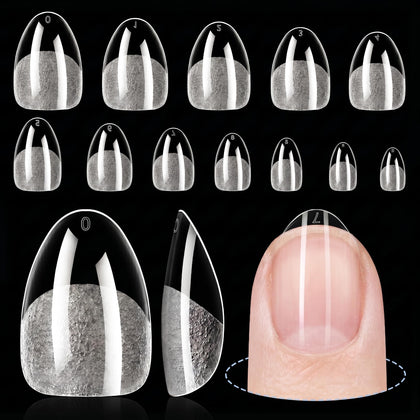 TOMICCA tips d'ongles amande extra courts vue de face