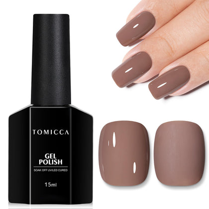 TOMICCA Vernis à ongles Gel Marron Café 15ml vue de face