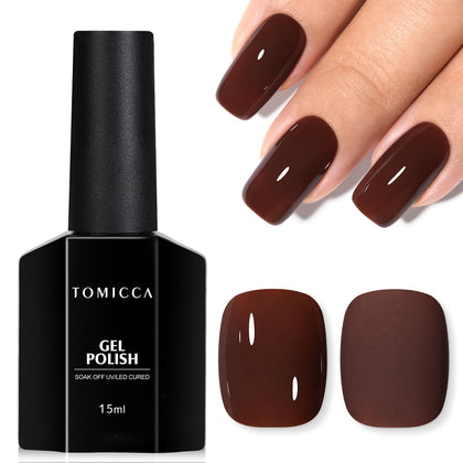 TOMICCA Vernis à Ongles Gel Marron Foncé 15ml vue avant