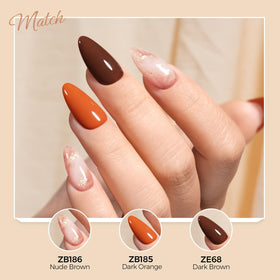 TOMICCA vernis à ongles gel marron nude 15ML avec lampes LED
