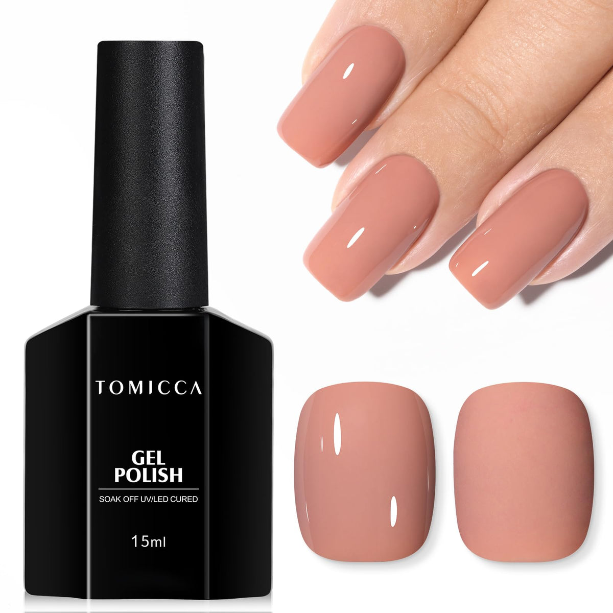 TOMICCA vernis à ongles gel marron nude 15ML vue de face
