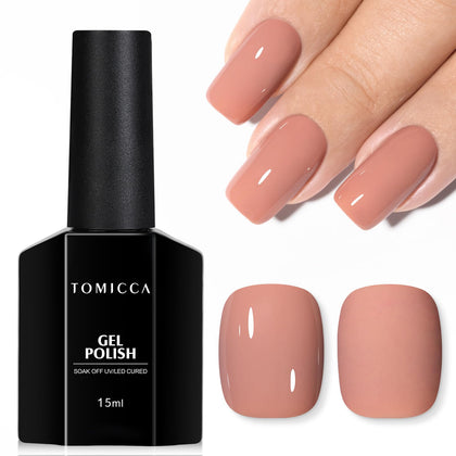 TOMICCA vernis à ongles gel marron nude 15ML vue de face