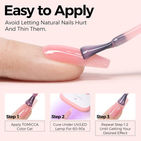 TOMICCA Vernis à Ongles Gel Rose Jelly 15ml à côté d'une lampe UV