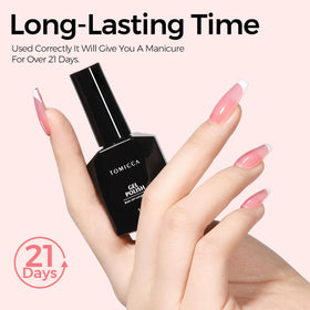 TOMICCA Vernis à Ongles Gel Rose Jelly 15ml avec plusieurs couches sur des ongles