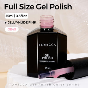 TOMICCA Vernis à Ongles Gel Rose Jelly 15ml en usage dans un salon de manucure