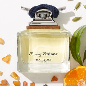 Tommy Bahama Eau de Cologne Maritime Triumph 125 ml avec un fond floral